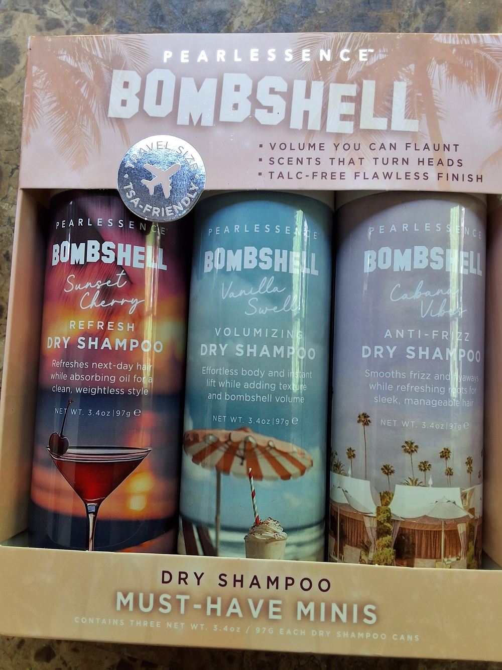 Pearlessence Bombshell Dry Shampoo Travel Size Trio Set 3 Pack NIB
